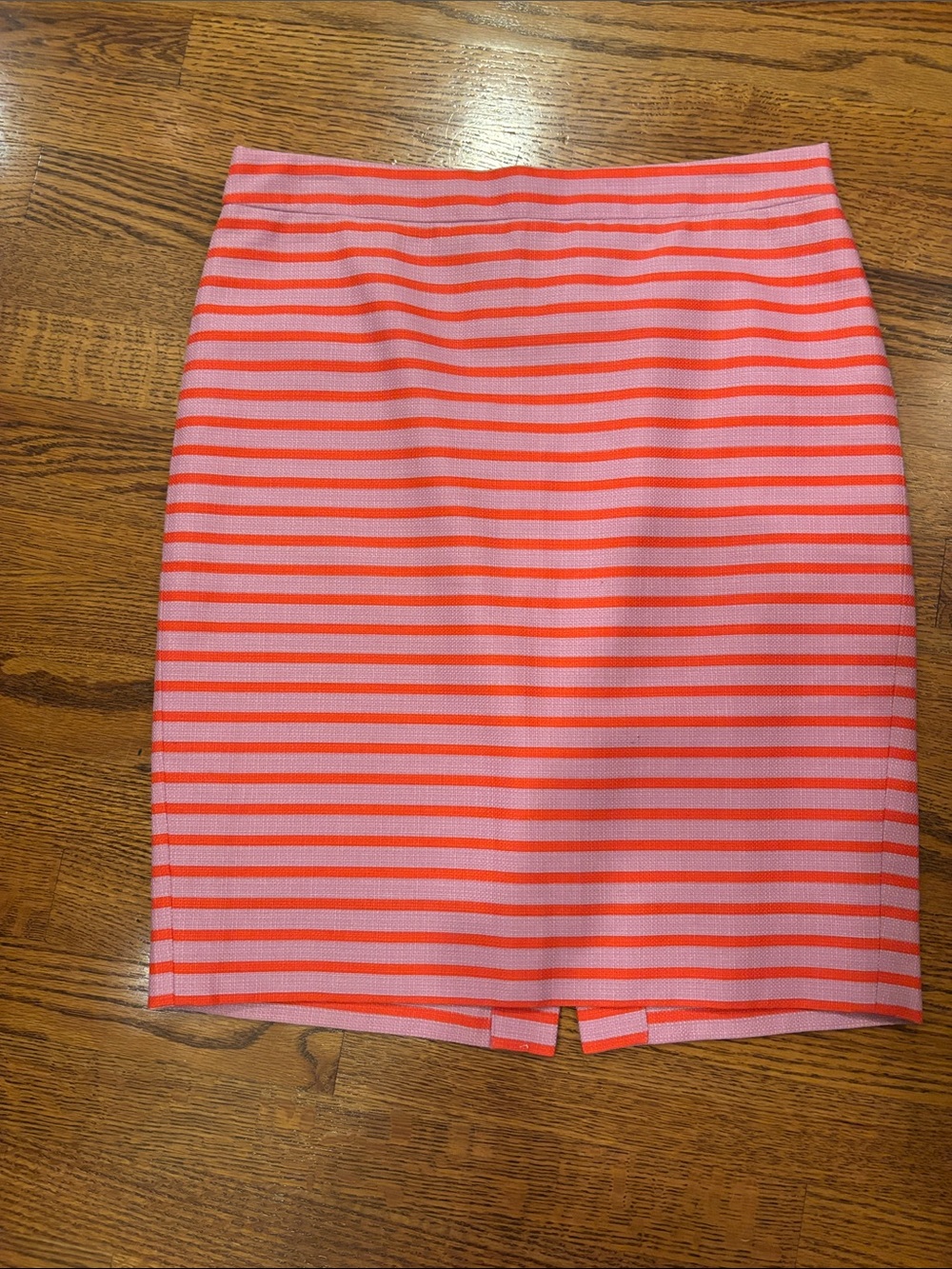J. Crew Pink and Coral Striped Pencil Skirt Size 4